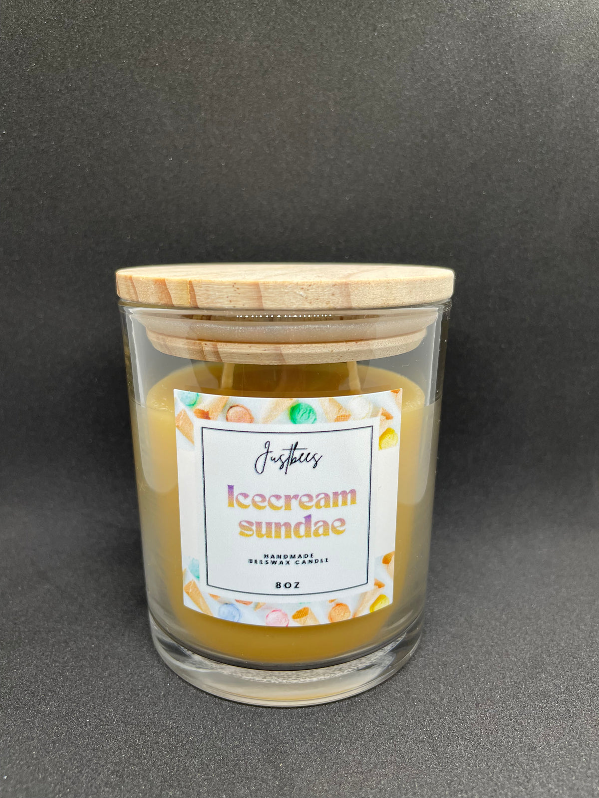 Icecream Sundae Scented Beeswax Candle
