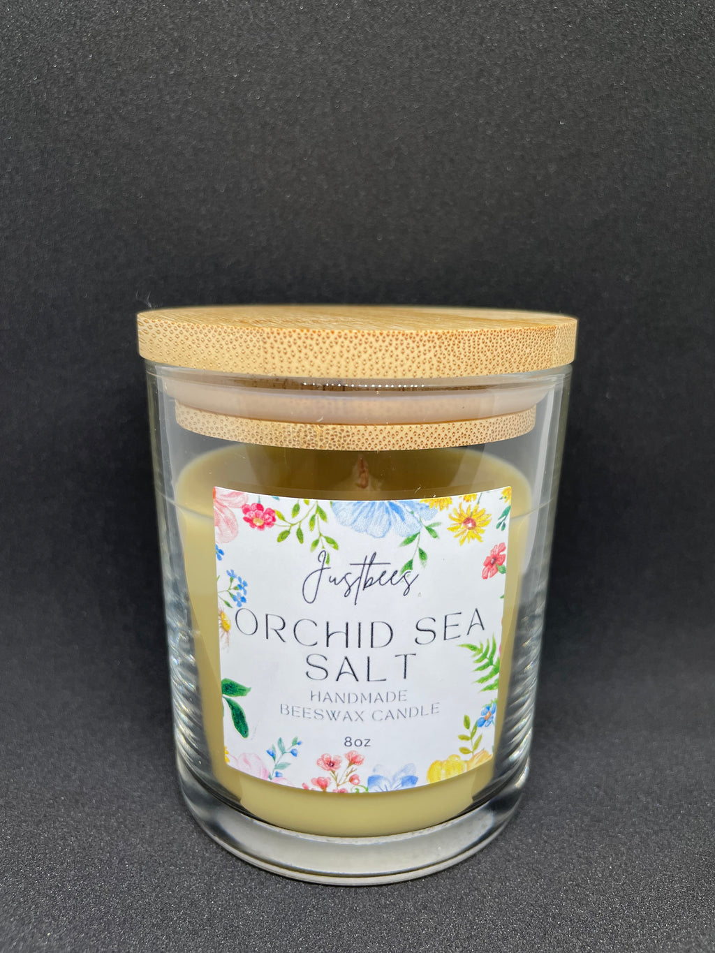 Orchid Sea Salt Beeswax Candle