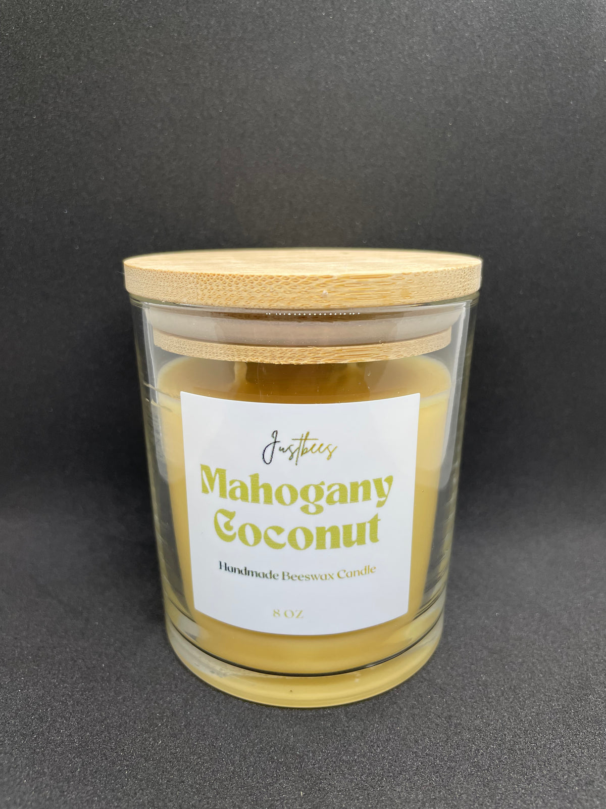 Coconut Mahogany Scented Beeswax Candle