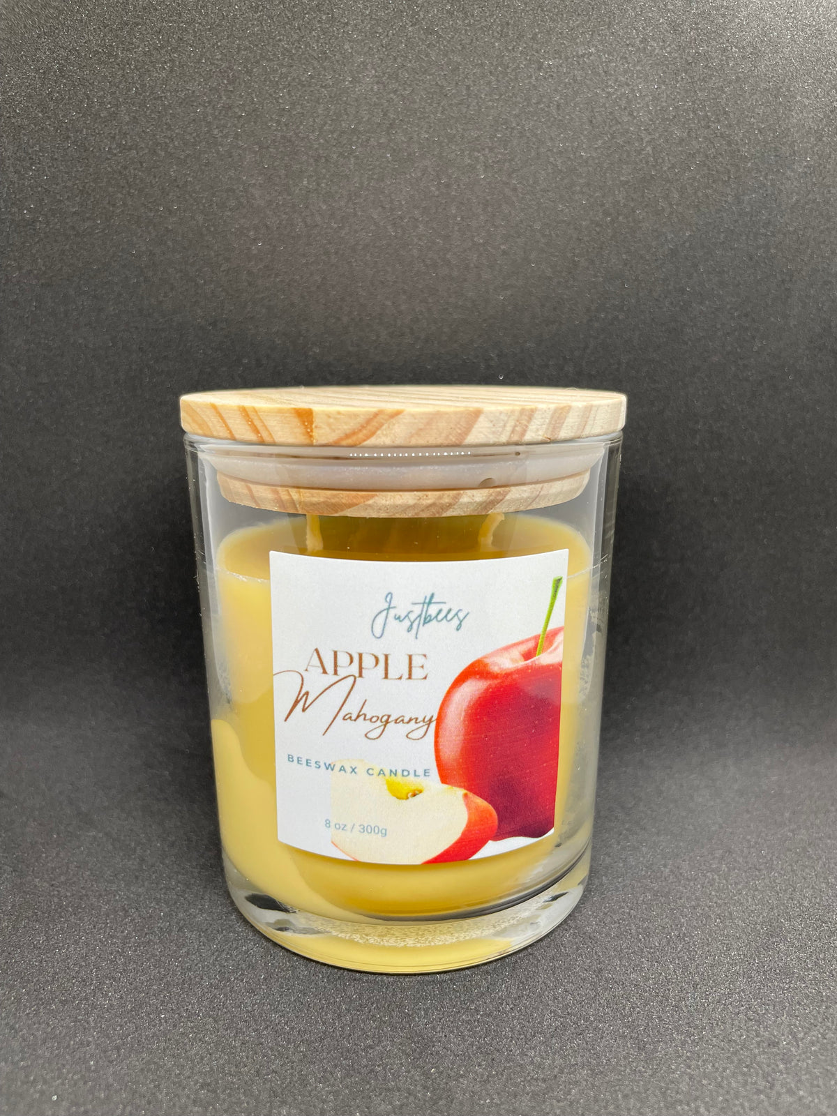 Apple Mahogany Scented Beeswax Candle