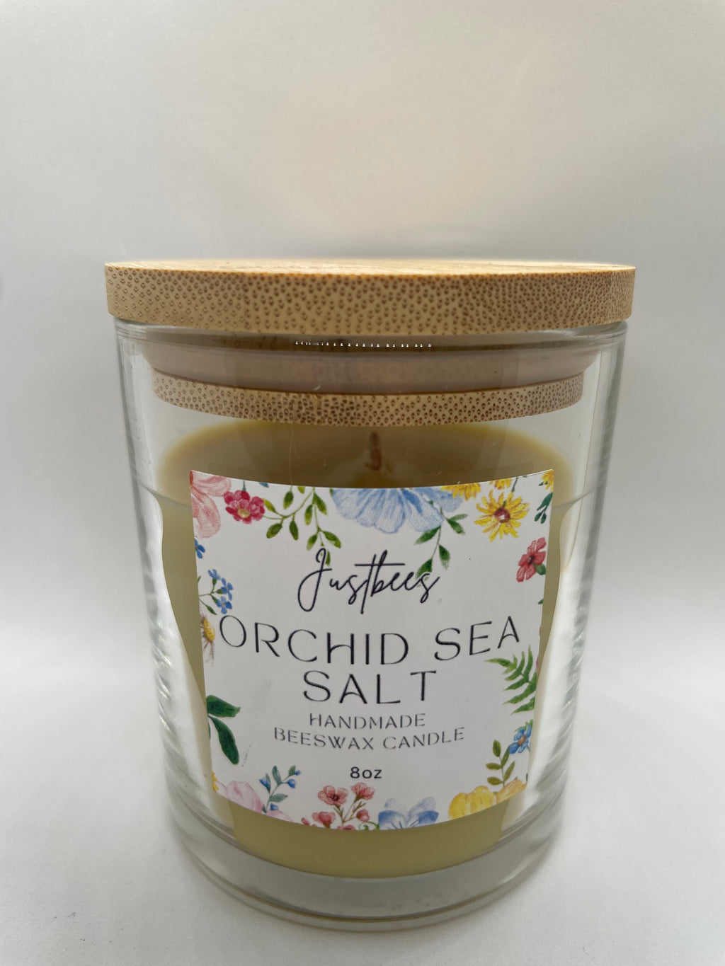 Orchid Sea Salt Beeswax Candle
