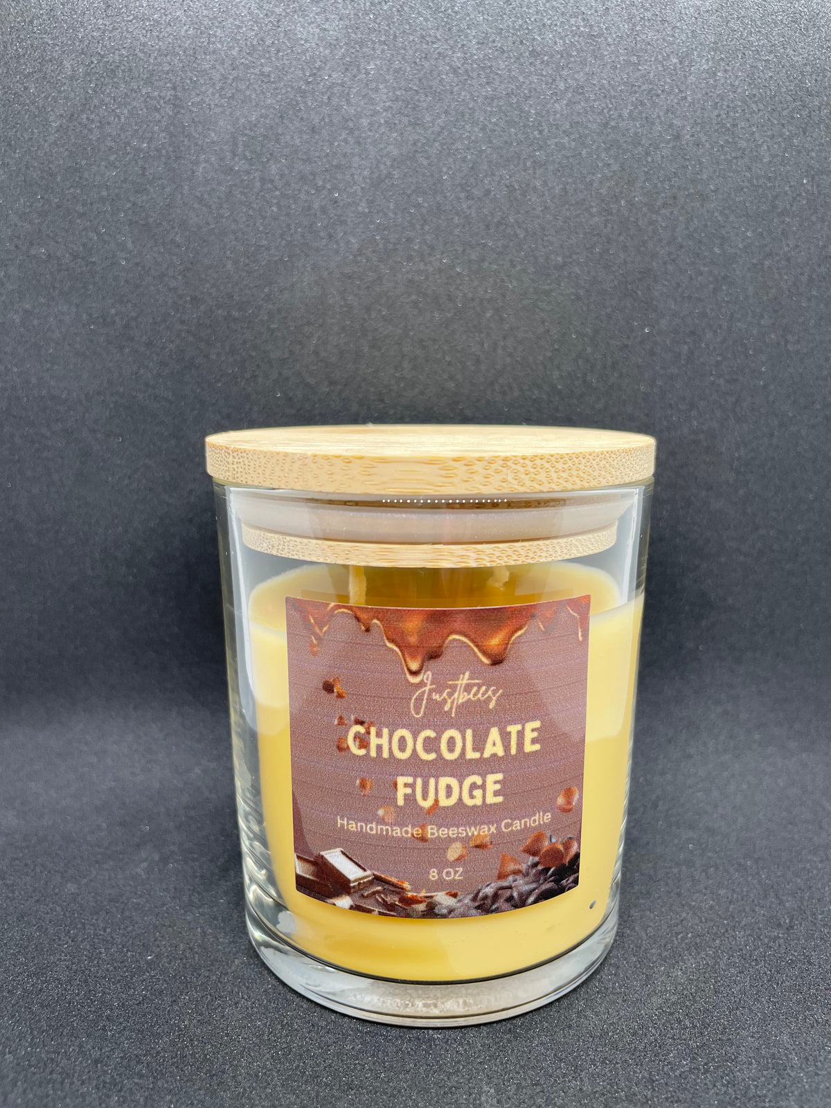 Chocolate Fudge Scented Beeswax Candle