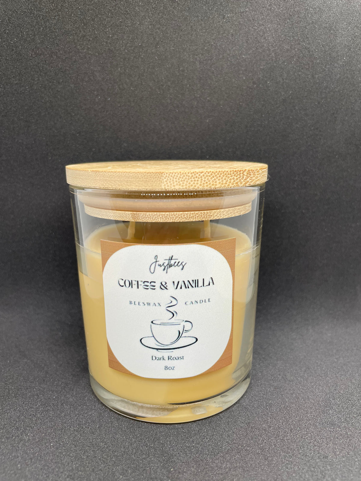 Coffee & Vanilla Scented Beeswax Candle